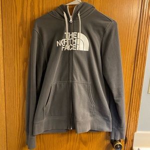 The North Face Grey Zip Up Long Sleeve Sweater